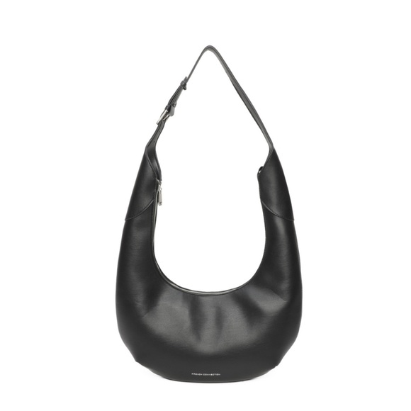 French Connection Handbags - French Connection -Black Layla Oversized  Half Moon Hobo Bag Zippered Entry NWOT